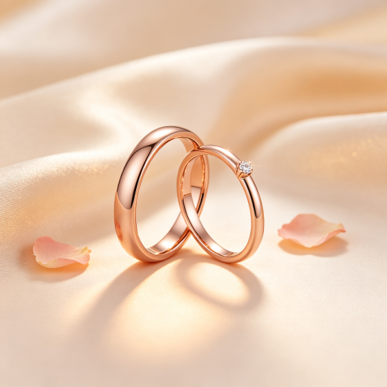 Custom Couples Ring Set - Engraved Promise Rings